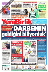 Yeni Birlik Gazetesi 1. Sayfası 03.06.2017