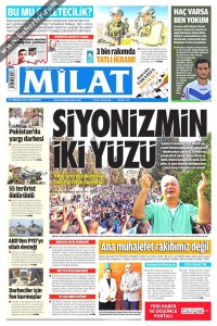 Milat Gazetesi 1. Sayfası 29.07.2017