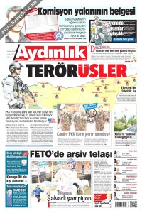 Aydınlık Gazetesi 1. Sayfası 08.05.2017